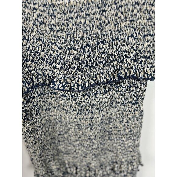 Mable Daphne Smocking Detailed Long Dress Midi Blue Floral Ruffle Women’s - Picture 9 of 9